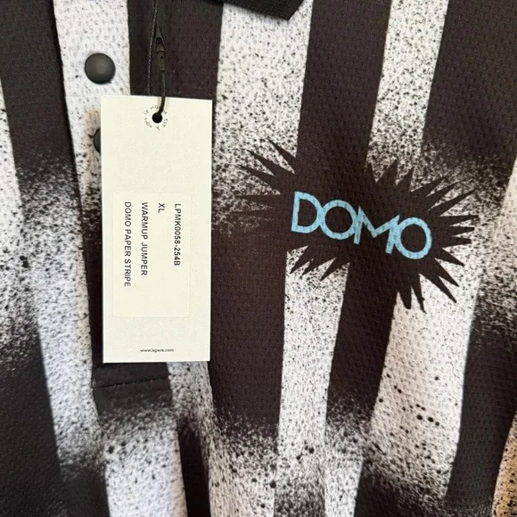 NWT Le Pere Warmup Jumper Domo Paper Stripe Sweatshirt Men’s Size XL